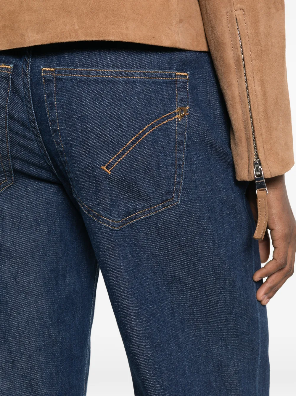 DONDUP Jacklyn jeans met riemlussen en logodetail Blauw