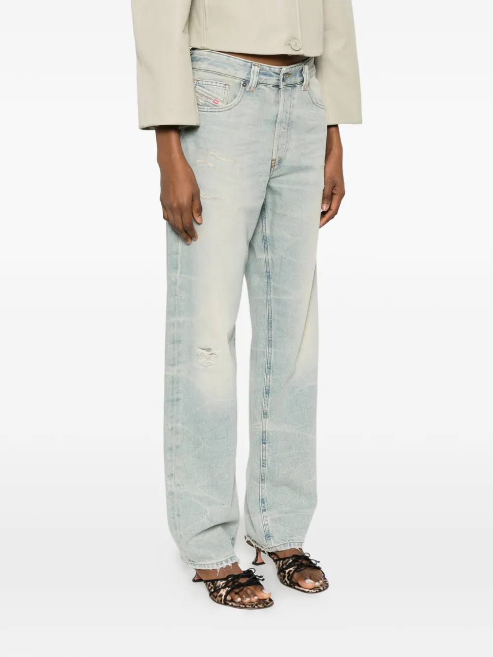Diesel Jeans met logopatch Blauw