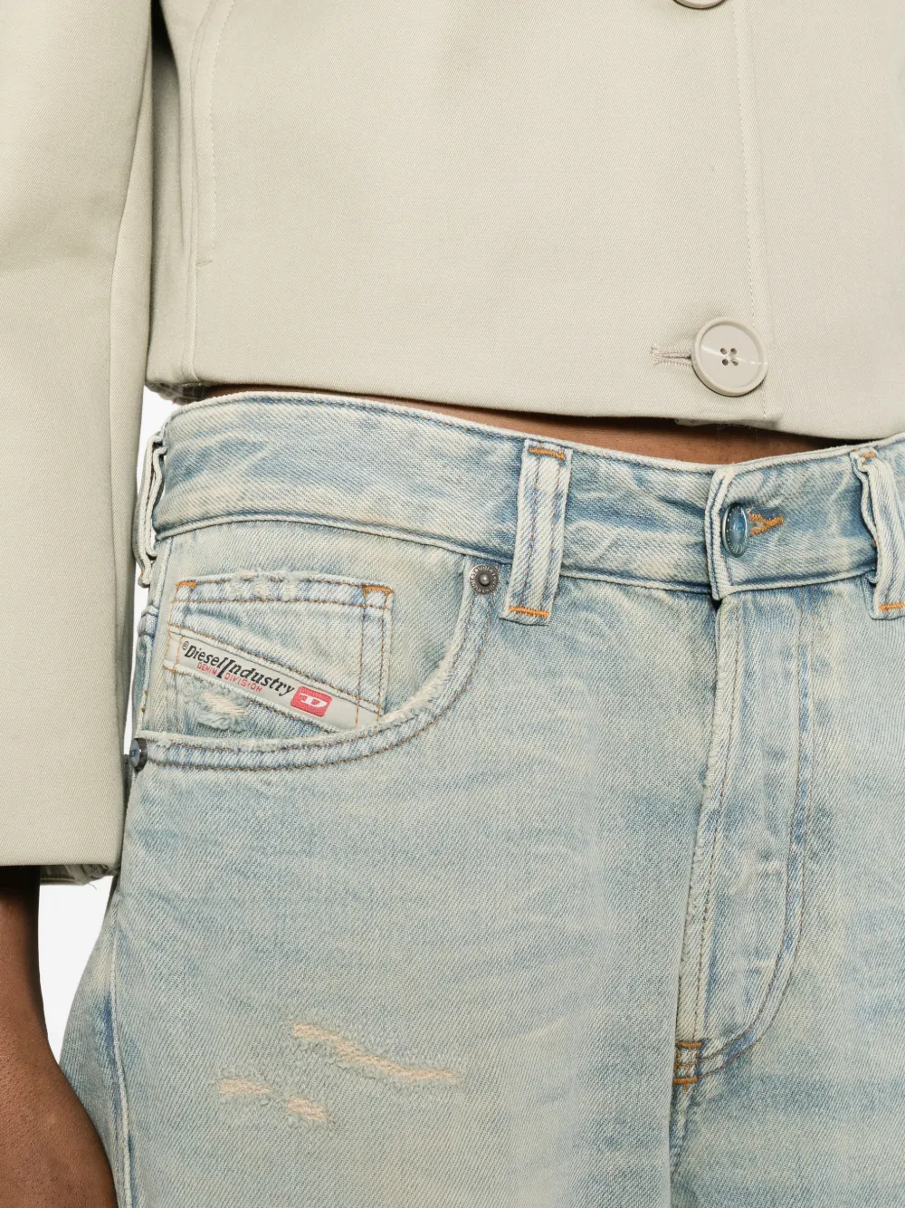 Diesel Jeans met logopatch Blauw