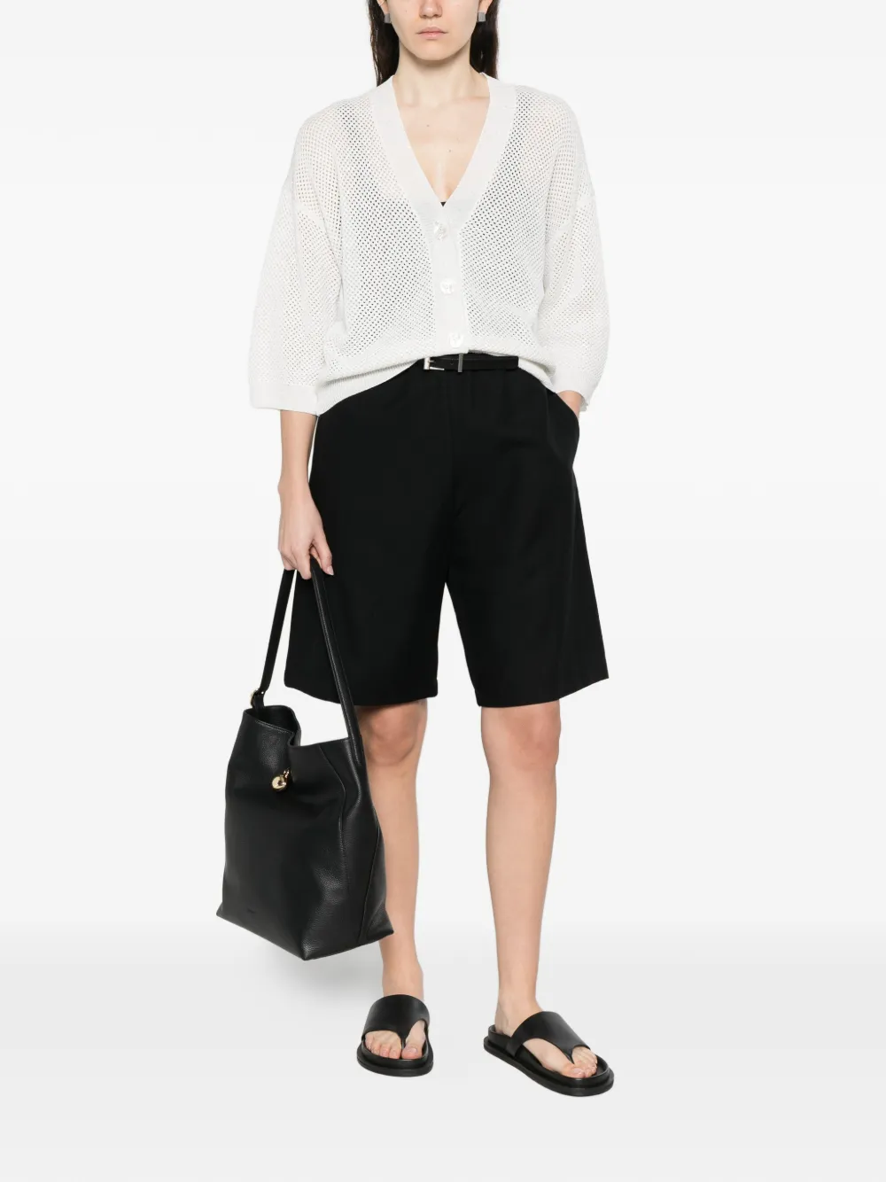  Peserico V-neck Buttoned Cardigan - White 