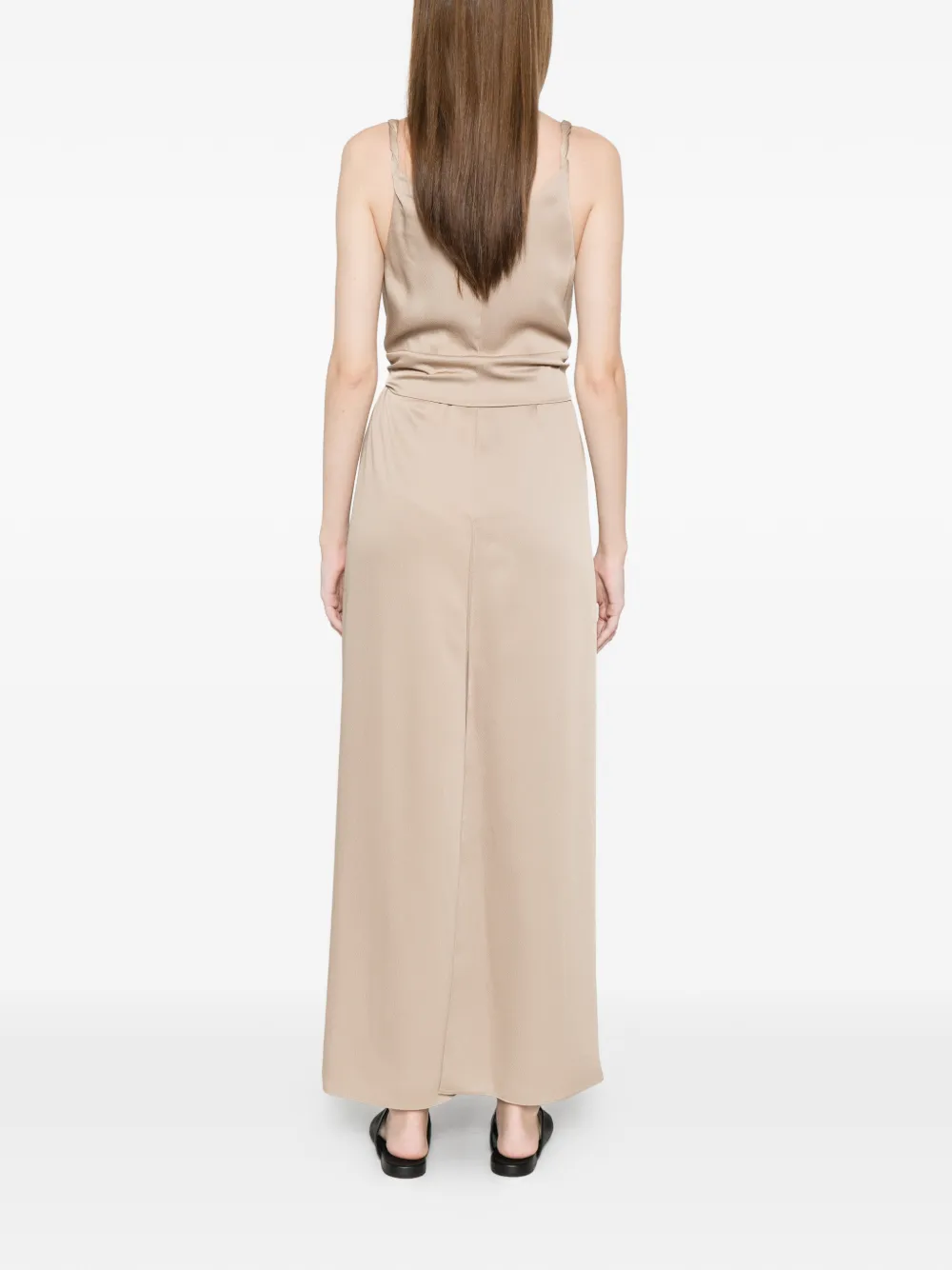 Emporio Armani Maxi-jurk met gestrikte taille Beige