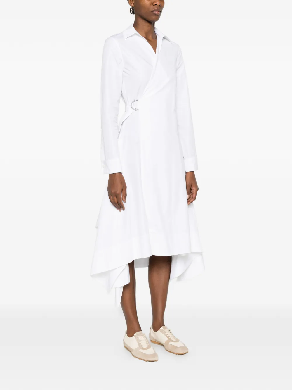 LOEWE Midi-jurk met V-hals Wit