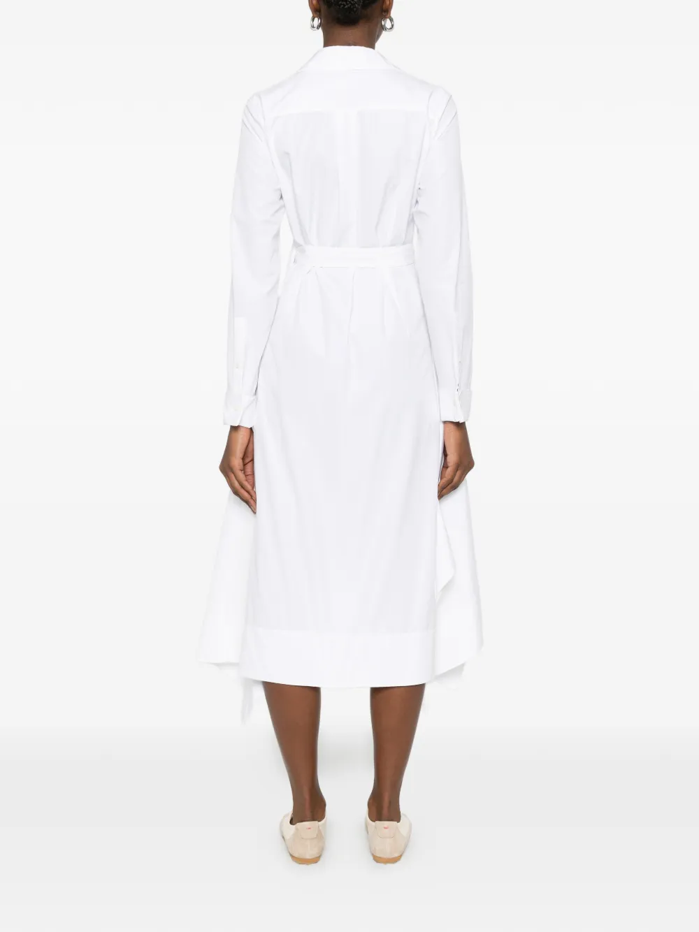 LOEWE Midi-jurk met V-hals Wit