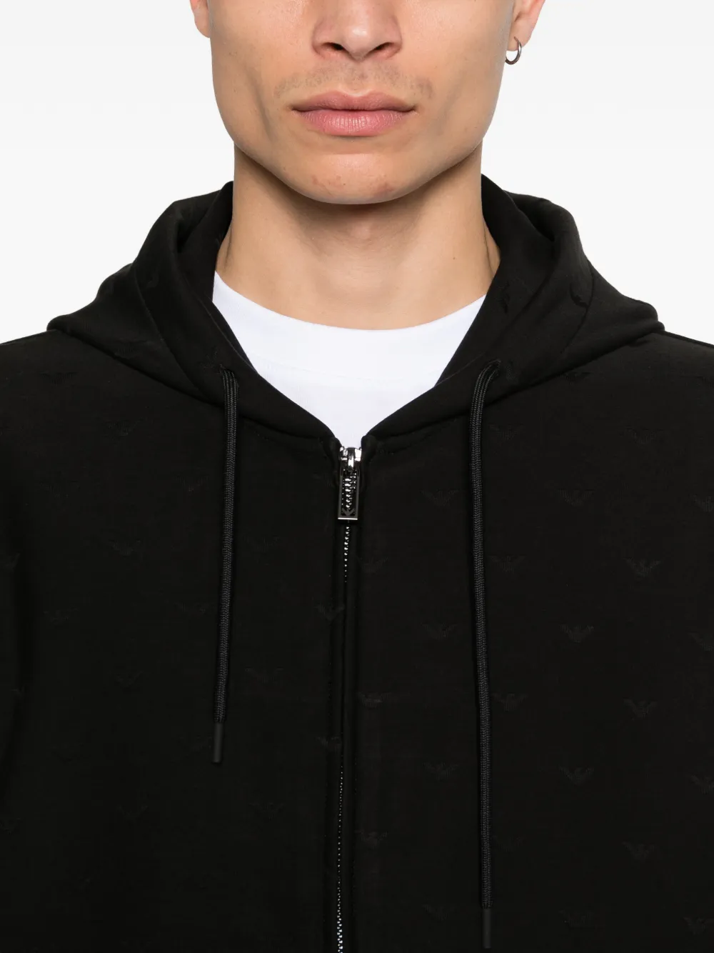 Emporio Armani Hoodie met rits Zwart