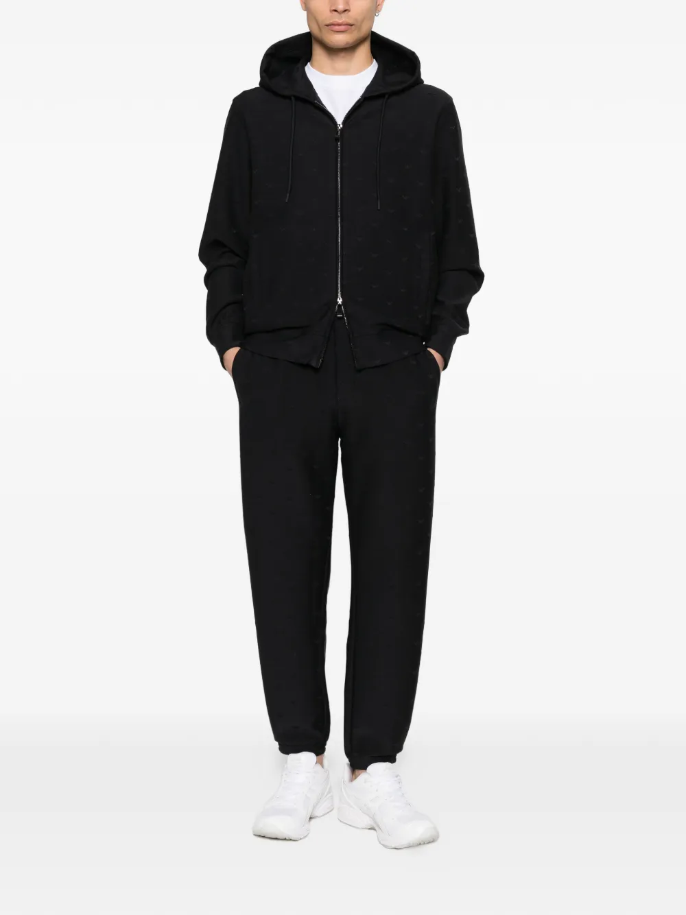 Emporio Armani Hoodie met rits Blauw