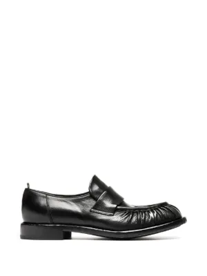 Thom Browne レザーペニーローファー | ブラック | FARFETCH JP