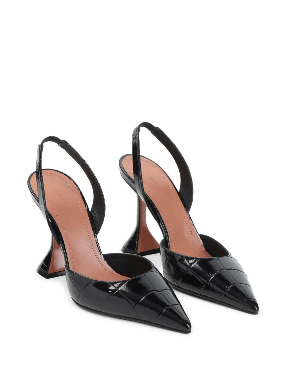 Amina Muaddi point slingback mules Zwart