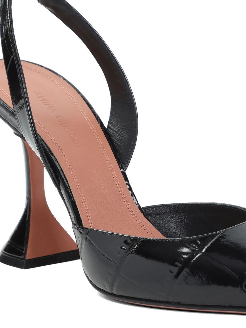 Amina Muaddi point slingback mules Zwart