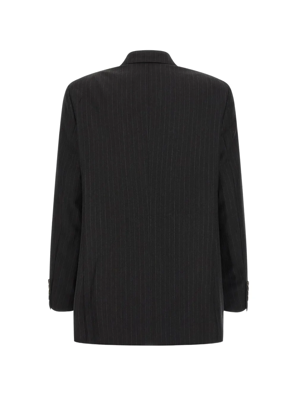  Auralee Pinstriped Double-breasted Long Blazer - Grey 