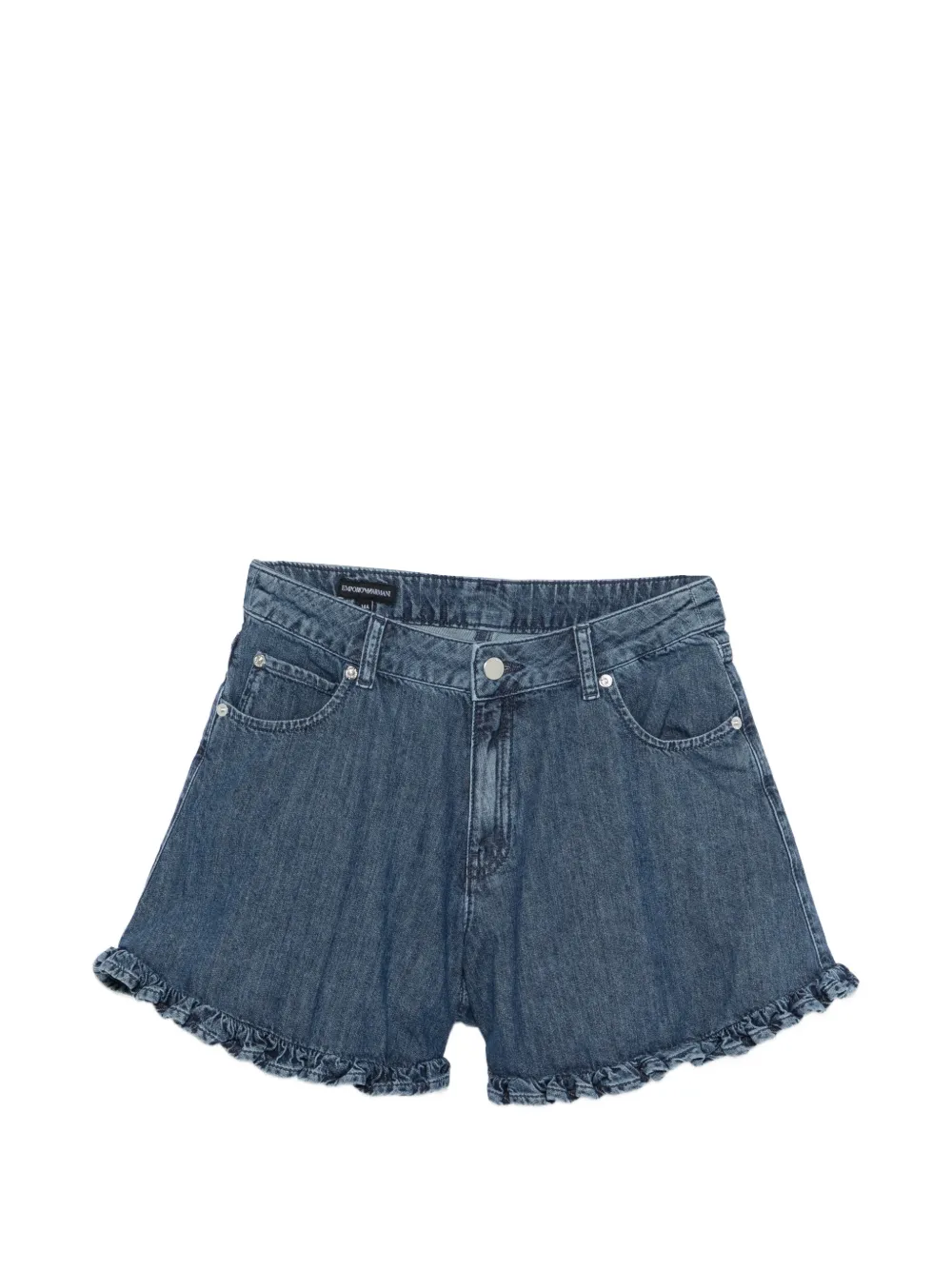 Emporio Armani Kids Shorts mit Rüschenbesatz - Blau