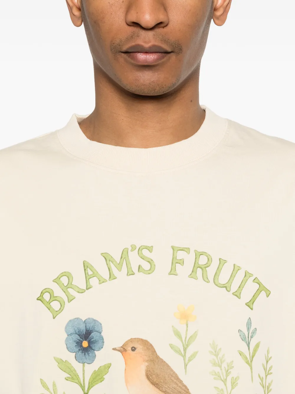 Bram s Fruit T-shirt met bloemenprint Beige