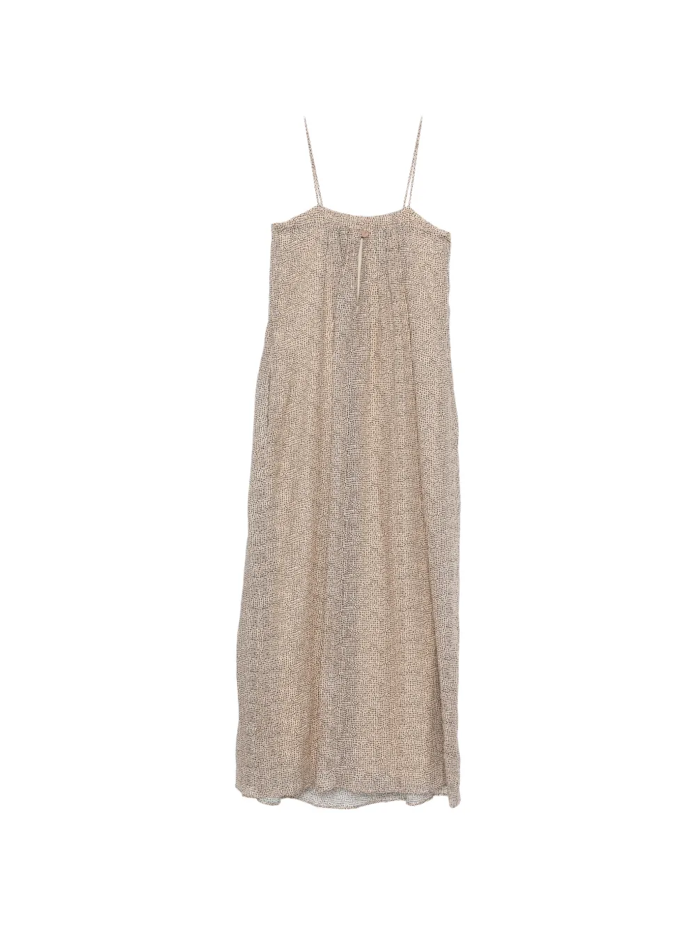 Alysi Dotted Ramie Midi Dress - Neutrals 