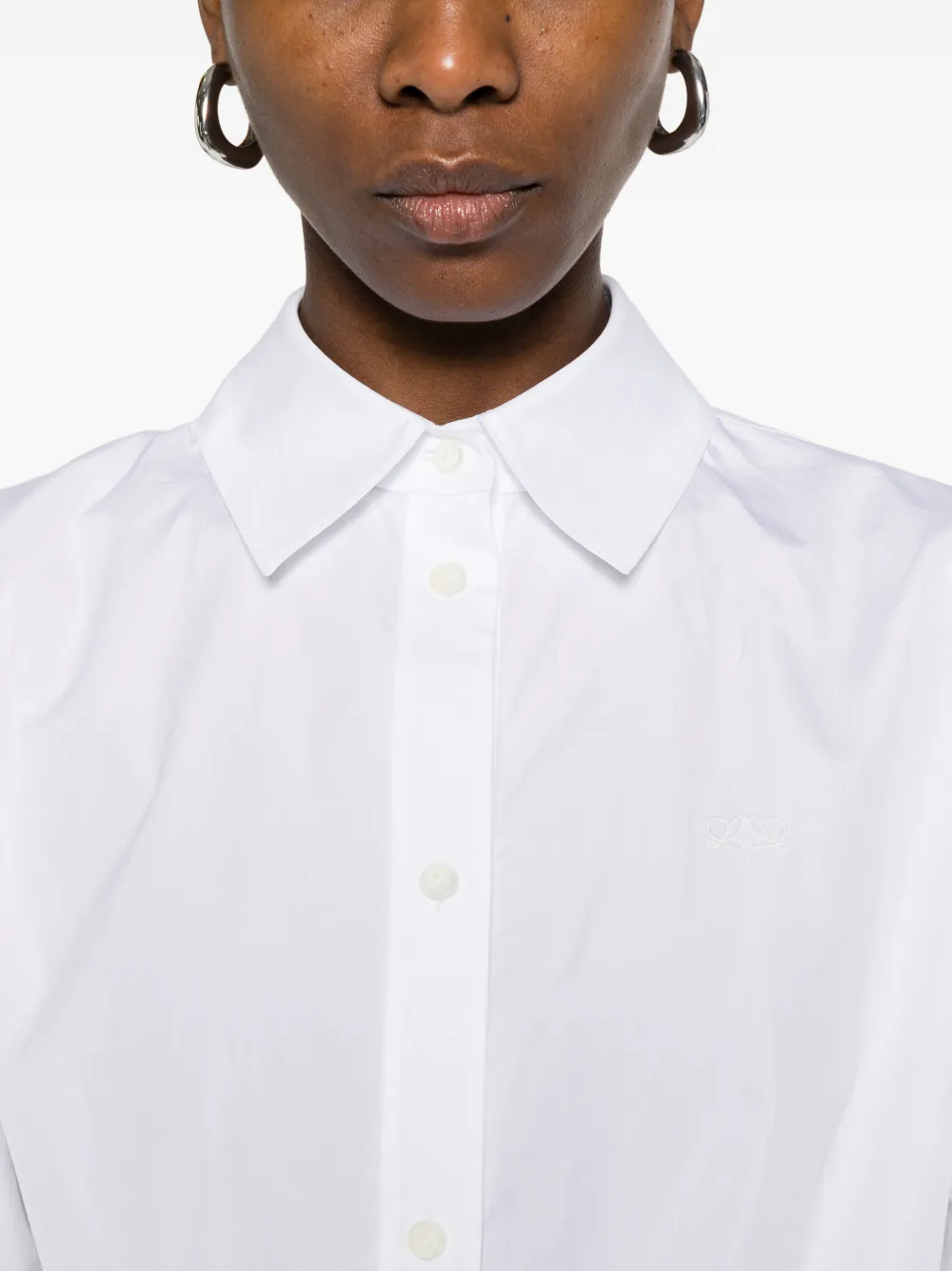 LOEWE Blouse met knoopsluiting en gedraaid detail Wit