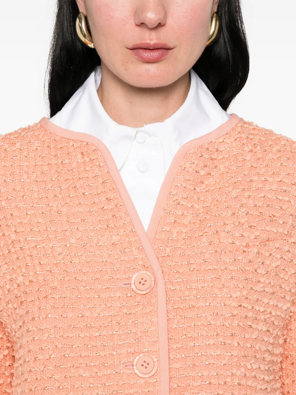 trim-detail tweed jacket