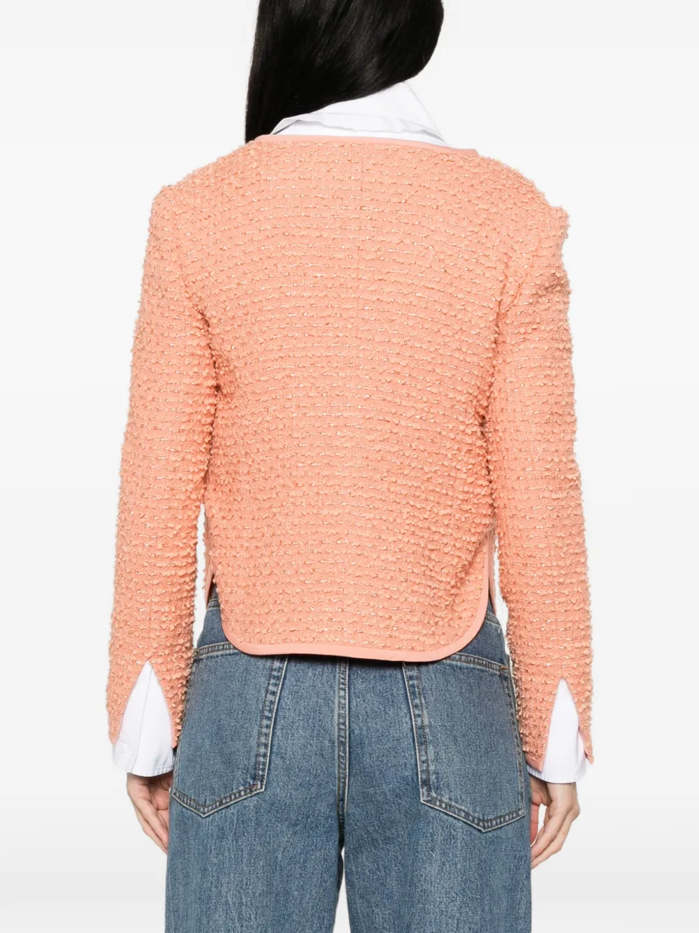 trim-detail tweed jacket