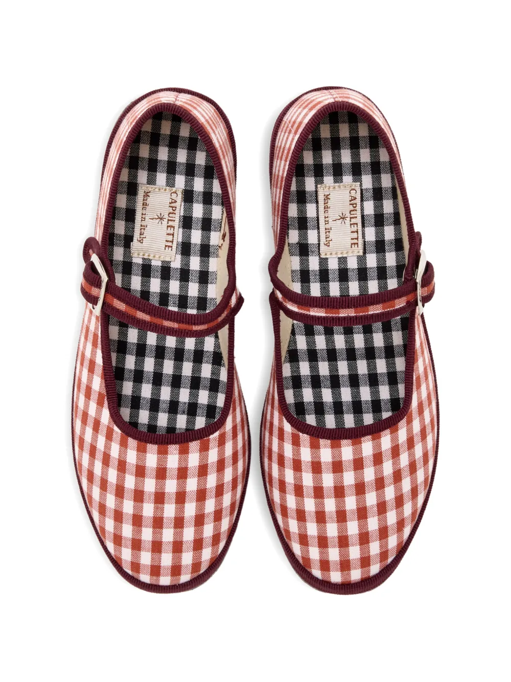 CAPULETTE Geruite ballerina's met gesp Rood