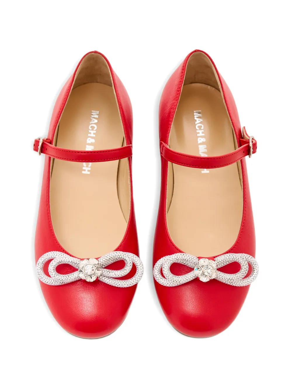 MACH & MACH Ballerina's verfraaid met kristallen Rood