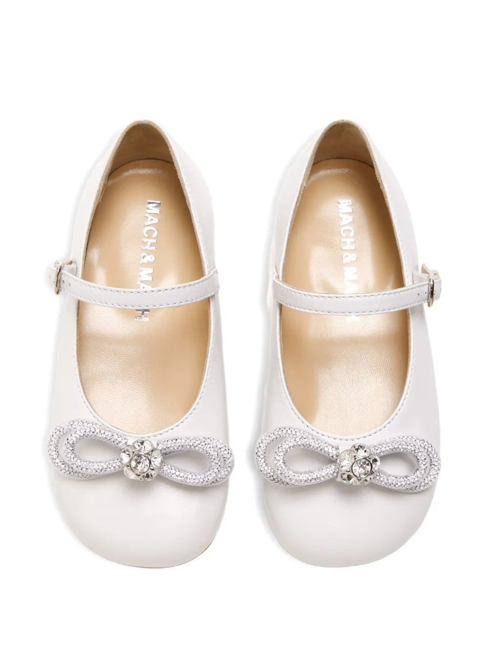 MACH & MACH Ballerina's met dubbele strik Wit