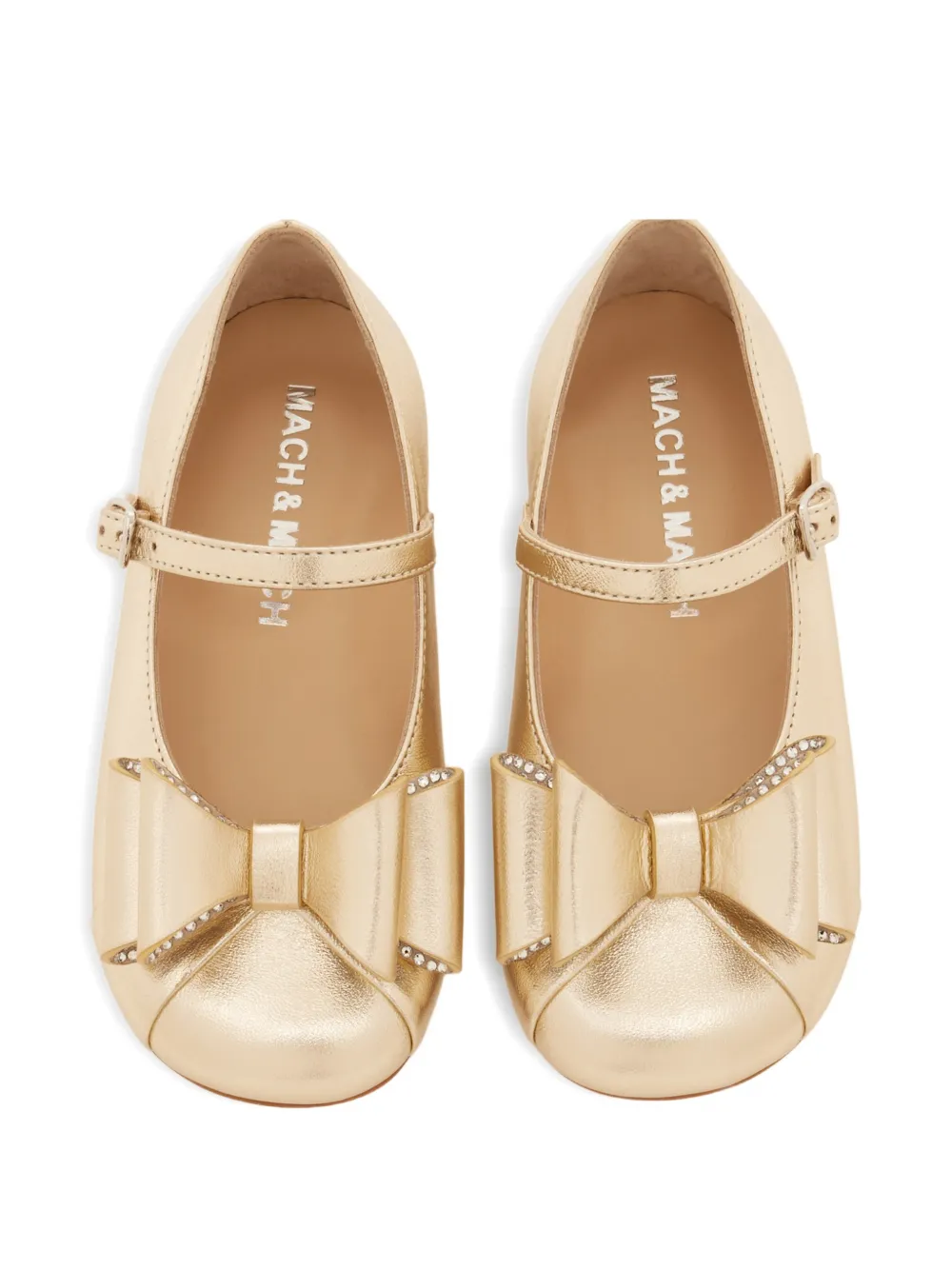 MACH & MACH Ballerina's met strik Goud