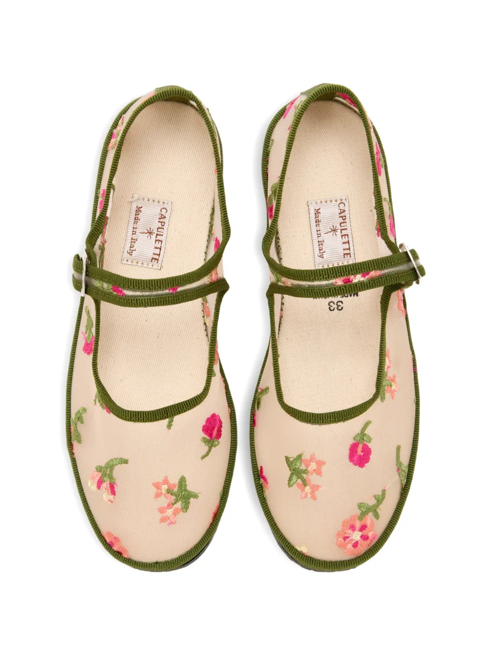 CAPULETTE Ballerina's met bloemengesp Beige