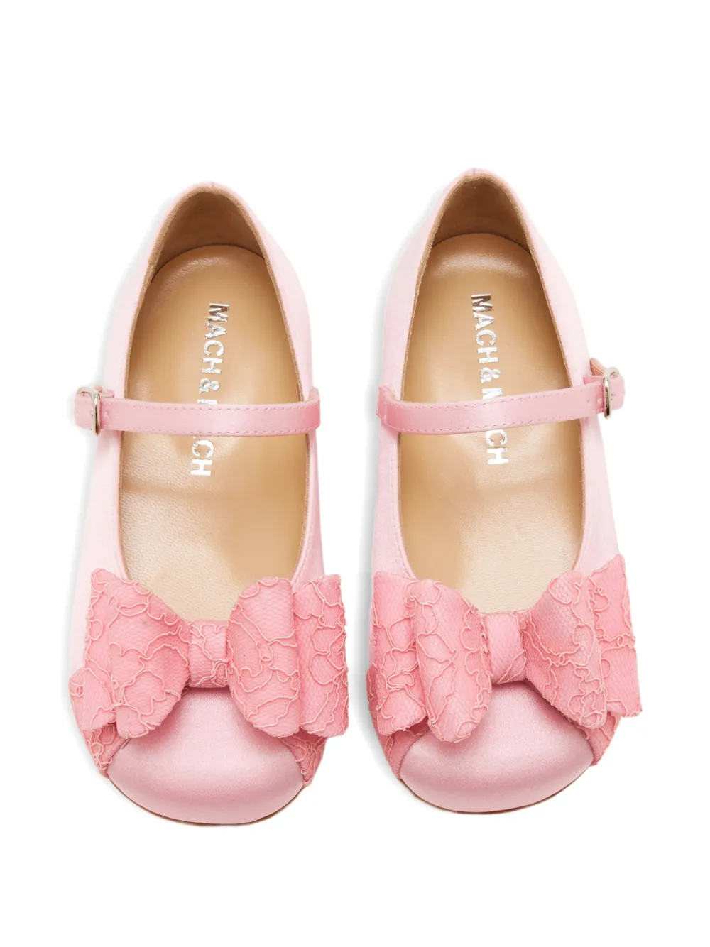 MACH & MACH Cadeau lace-bow ballet flats Roze