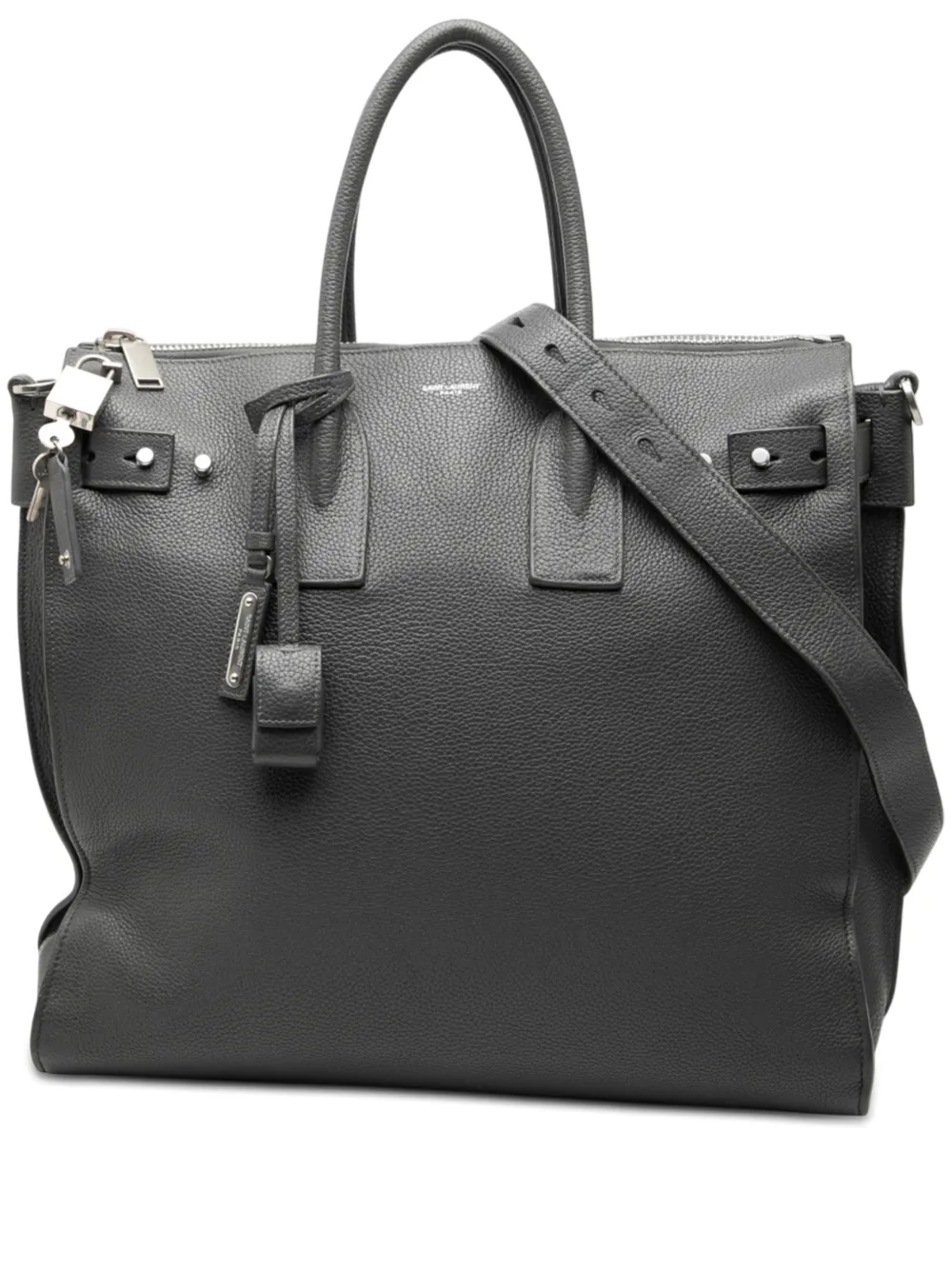 Saint Laurent Pre-Owned 2018 Leather Sac De Jour North South satchel - Grigio