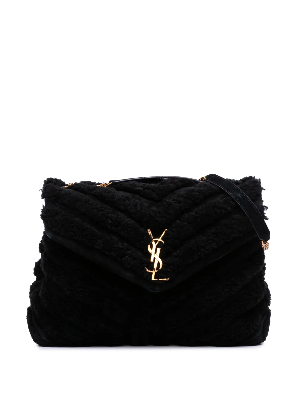 Saint Laurent Pre-Owned 2022 Medium Shearling Loulou shoulder bag - Nero