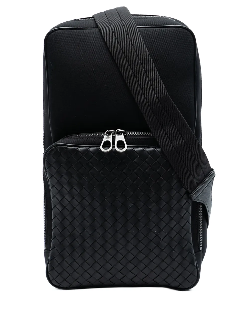 Bottega Veneta Pre-Owned 2010-2020 Intrecciato Canvas and Leather Sling Bag crossbody bag - Nero