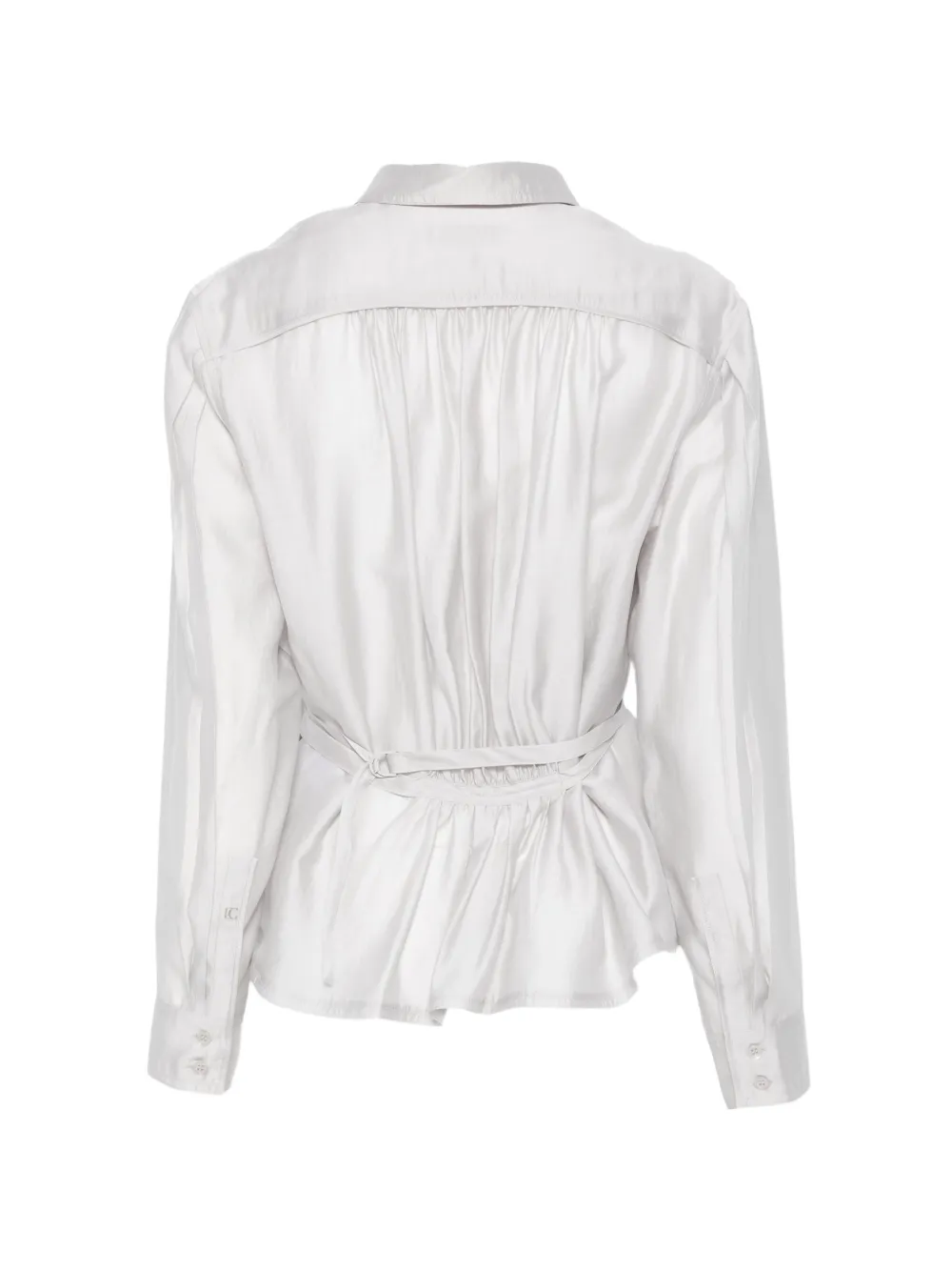  Low Classic Sheer Shirred Blouse - Grey 