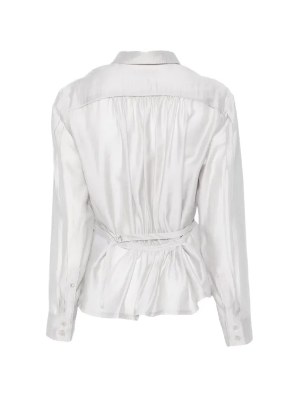 Low Classic シャーリング シアーブラウス | グレー | FARFETCH JP