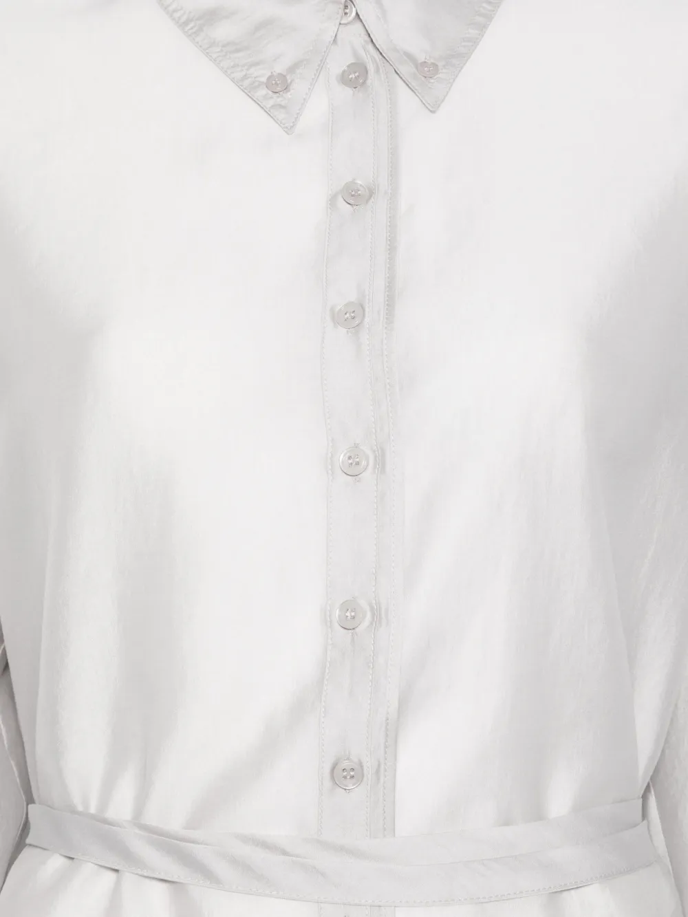  Low Classic Sheer Shirred Blouse - Grey 
