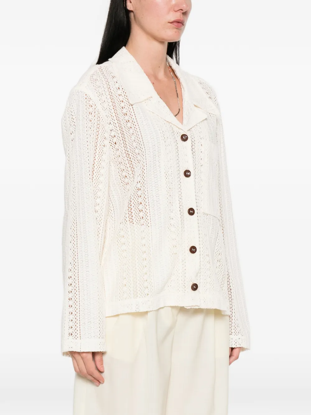  Low Classic Lace Button Shirt - Neutrals 