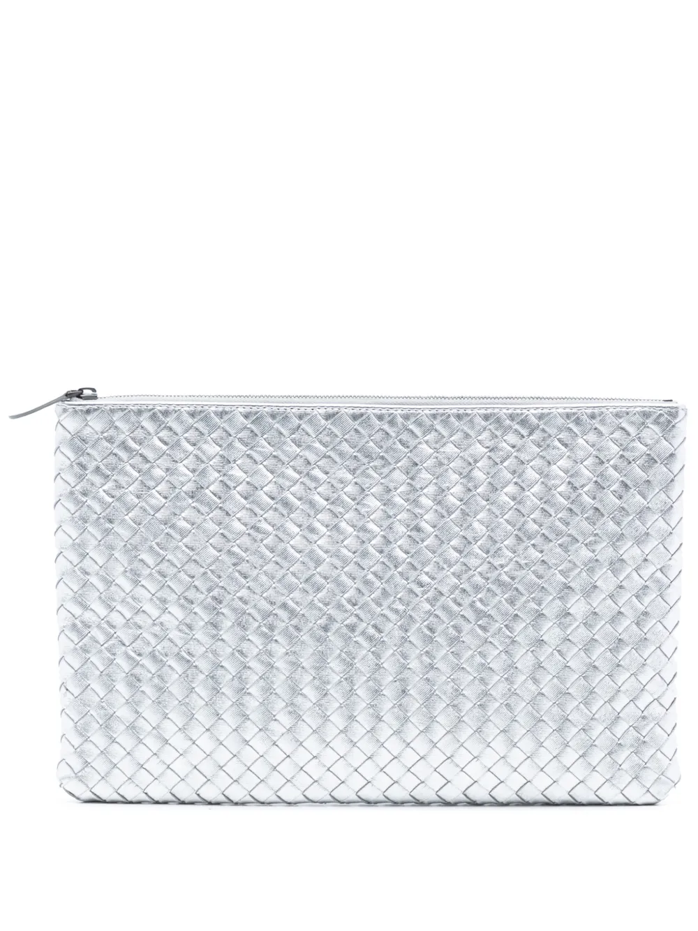 Bottega Veneta Pre-Owned 2012-2026 Metallic Nappa Intrecciato clutch bag - Argento