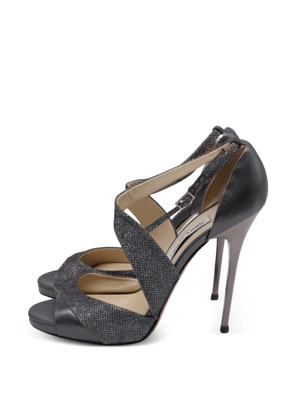 Jimmy Choo Pre-Owned glitter-embellishment sandals - Grigio