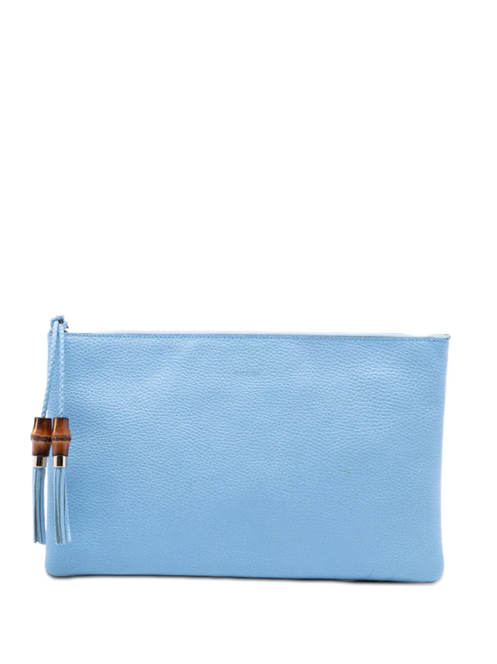 Gucci Pre-Owned 2016-2026 Calfskin Bamboo Tassel clutch bag - Blu