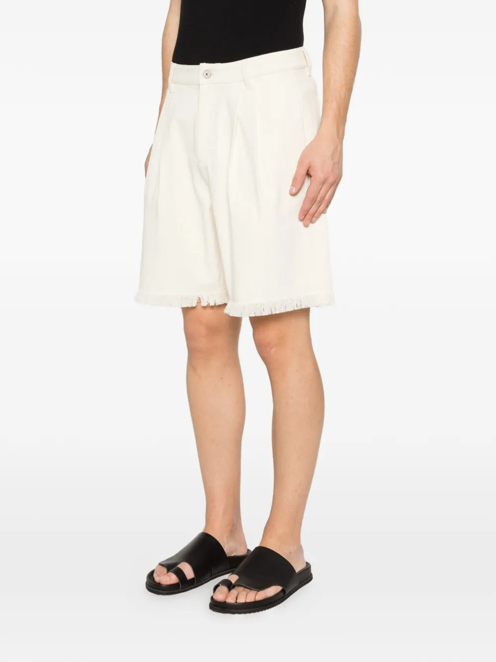  Bram’s Fruit Fringed Pleated Shorts - Neutrals 