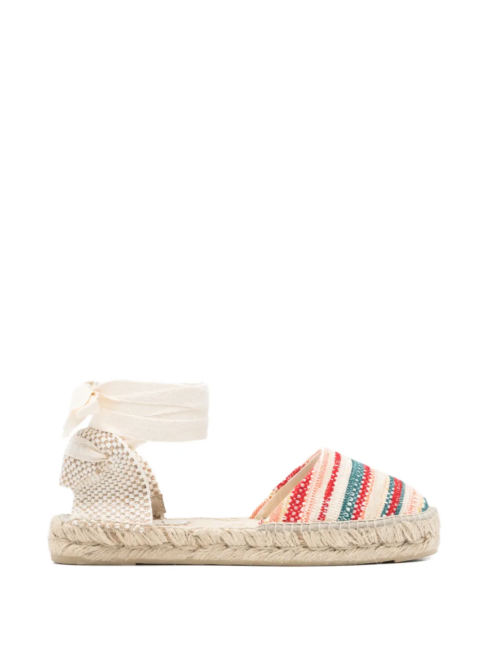 Manebi Gestreepte espadrilles Rood