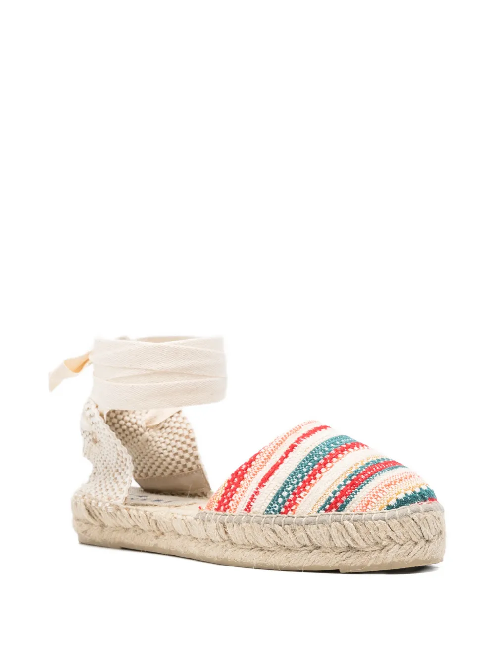 Manebi Gestreepte espadrilles Rood