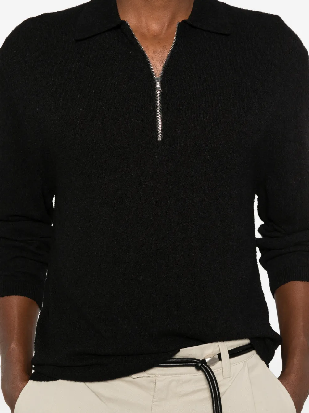 SEVEN GAUGE Poloshirt met rits Zwart