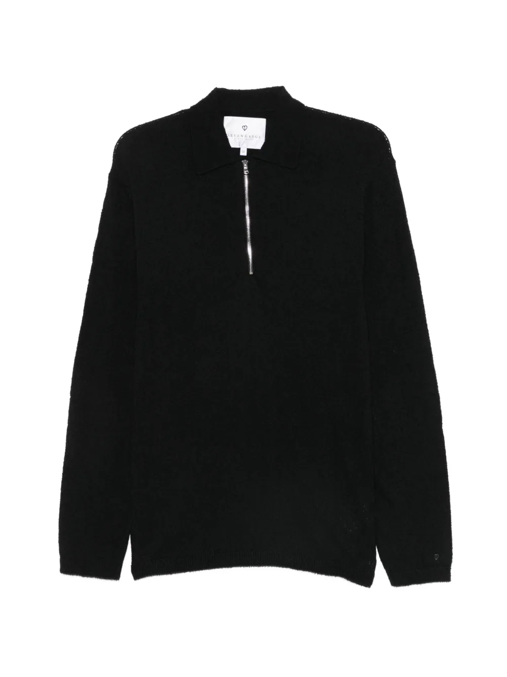 SEVEN GAUGE zip-fastening polo shirt - Nero