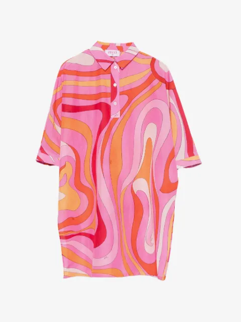 PUCCI Junior robe-chemise à imprimé Marmo