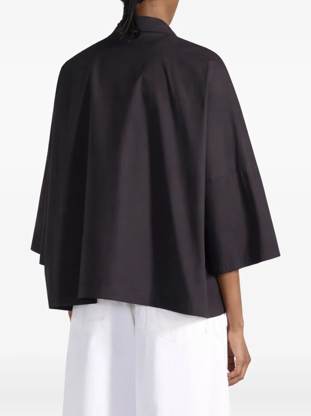 button flared shirt