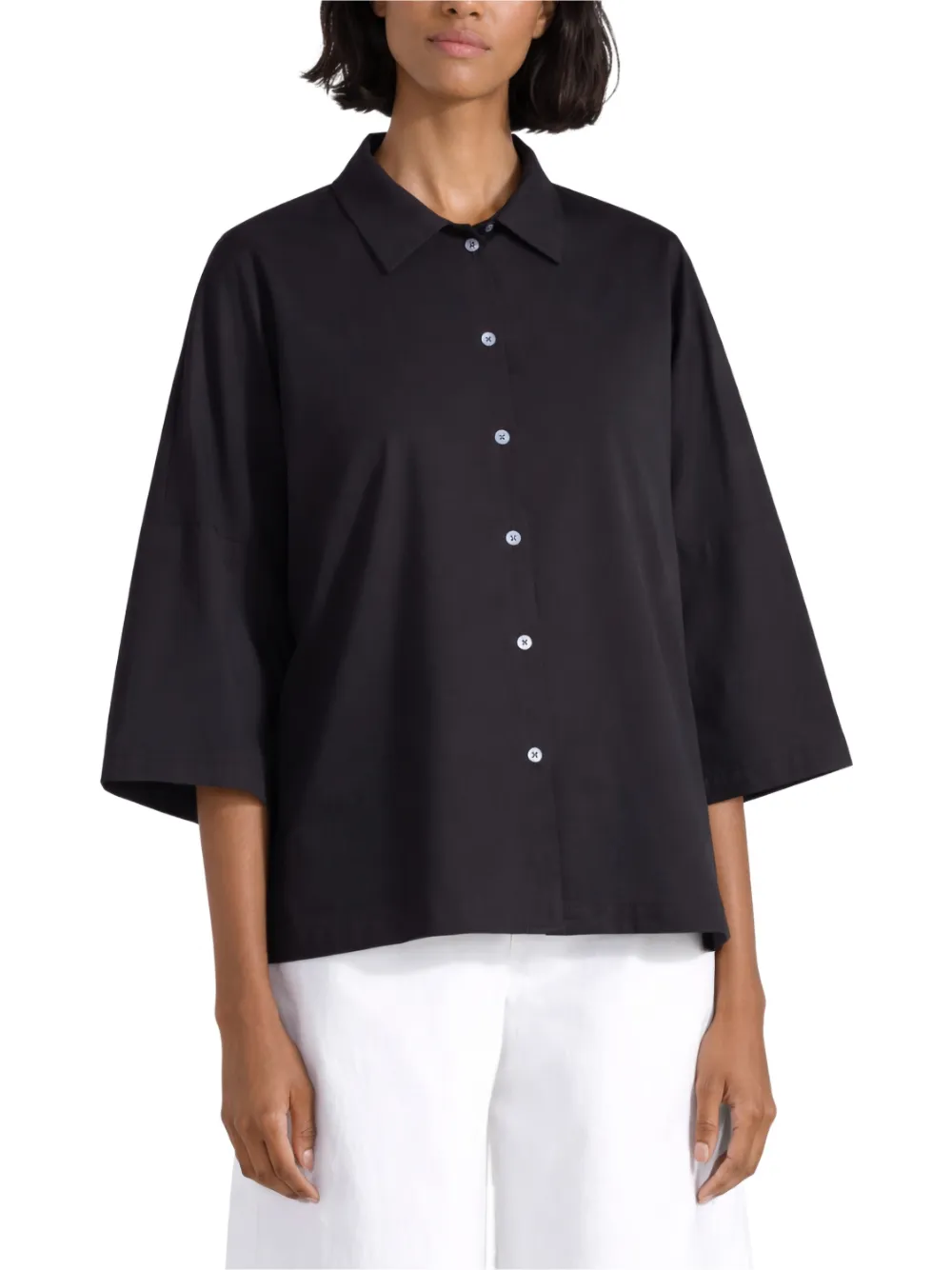 button flared shirt