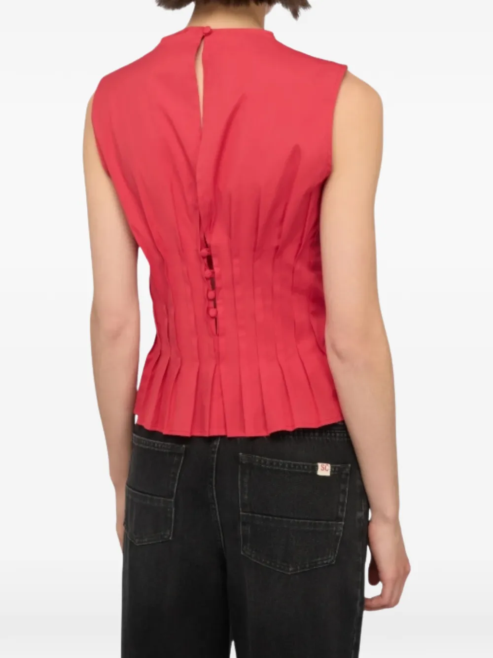  Semicouture Pleated Top - Red 