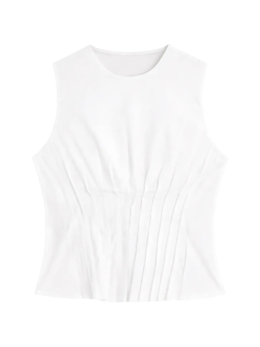 Semicouture pleated-detail top - Bianco