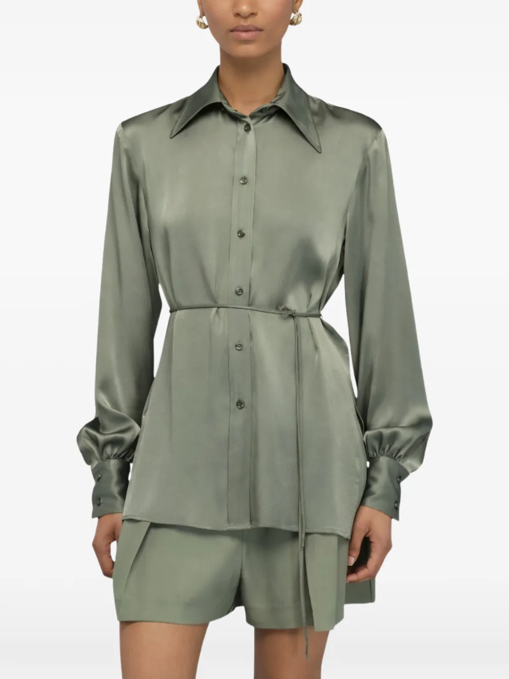  Semicouture Tie-fastening Shirt - Green 
