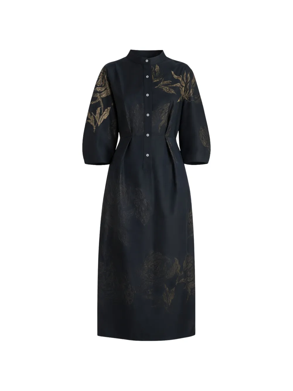 Liviana Conti Arlette floral-pattern midi dress - Nero