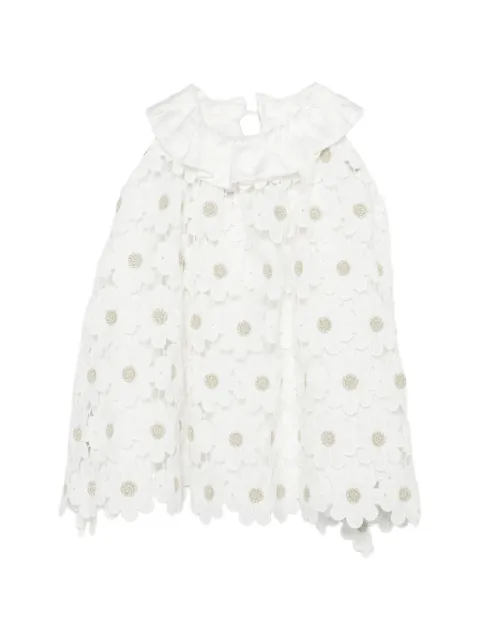 La Stupenderia robe volantée à fleurs brodées