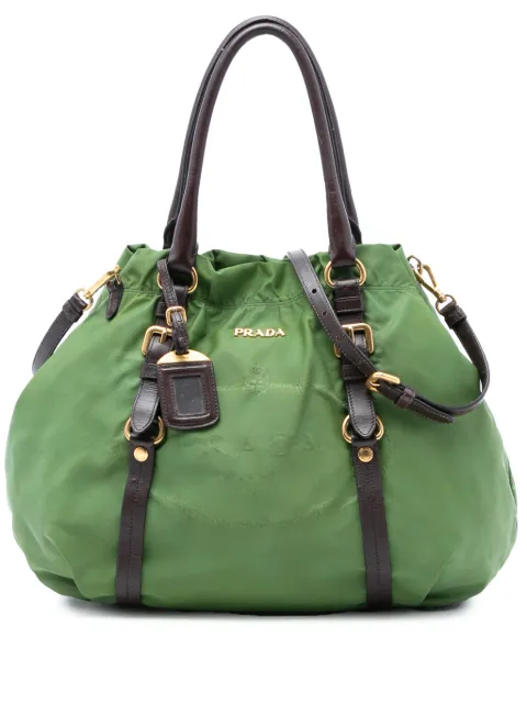 Prada Pre-Owned 2010-2026 Tessuto Canapa Satchel-Tasche mit Logo