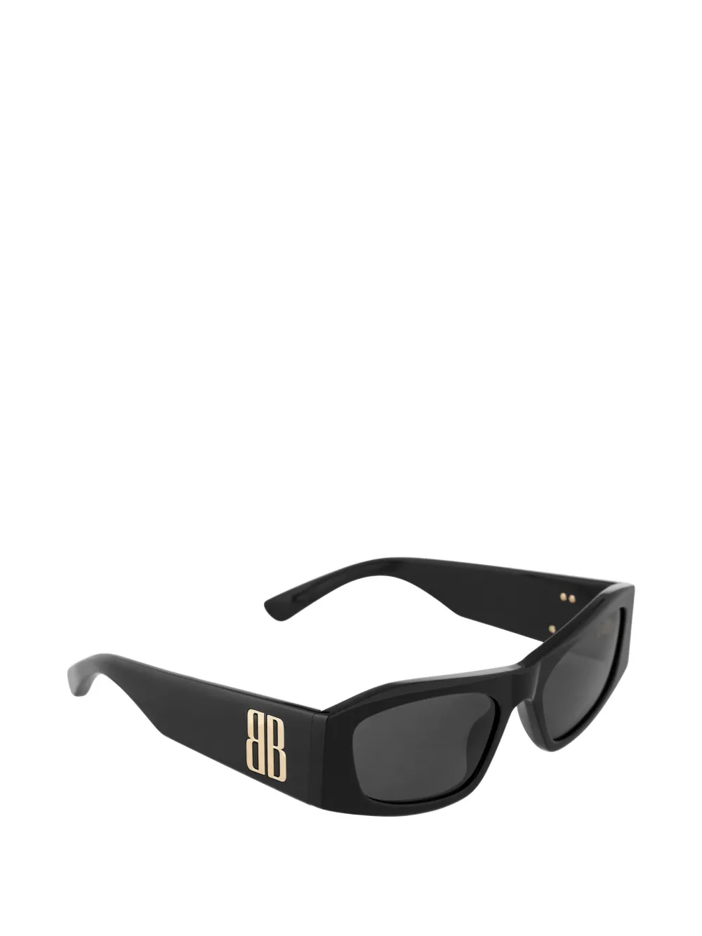  Balenciaga Eyewear Nano Rectangular Logo-detail Sunglasses - Black 